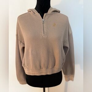 Limited Too Tan Waffle Knit Hoodie Sweater